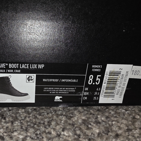 Sorel Black and White Lace-Up Women's Boots - Picture 7 of 8